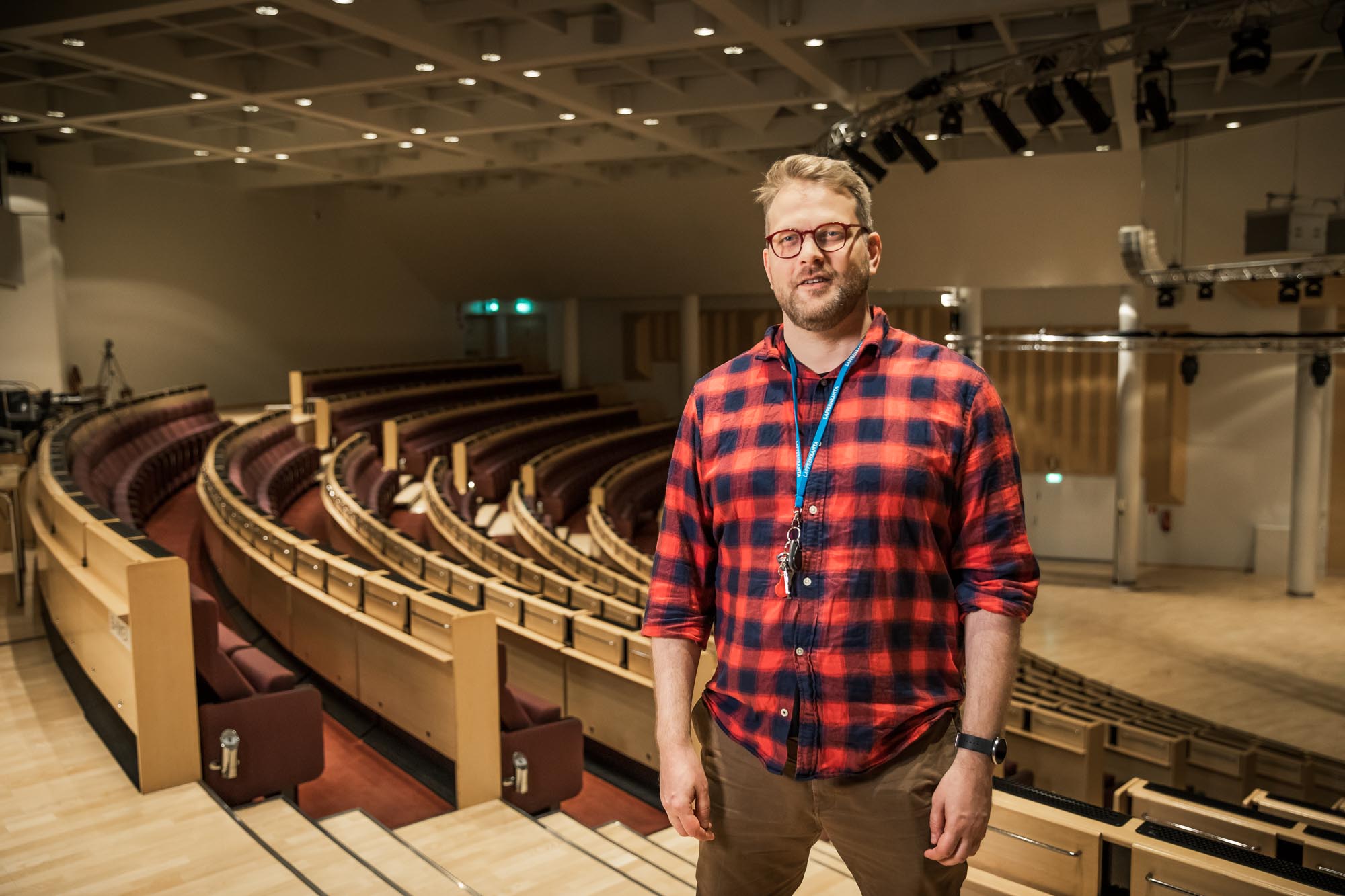 Tapahtumatuottaja Karri Heino Lappeenranta-salissa.